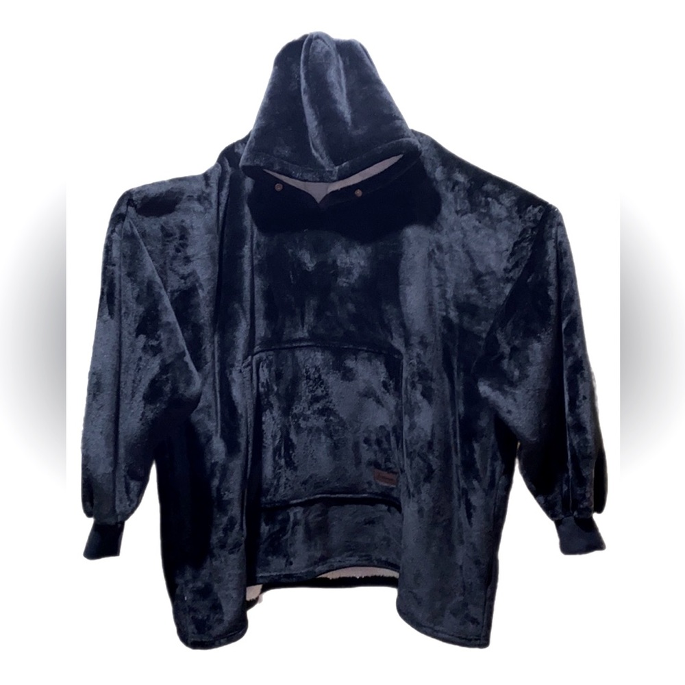 TIRRINIA HOODIE BLANKET POLYESTER BLACK FAUX FUR PREMIUM O/S